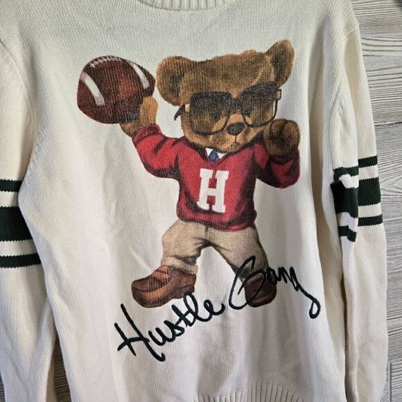 Hustle Gang Bear Football Sweater Mens SZ M NWT - Picture 4 of 10
